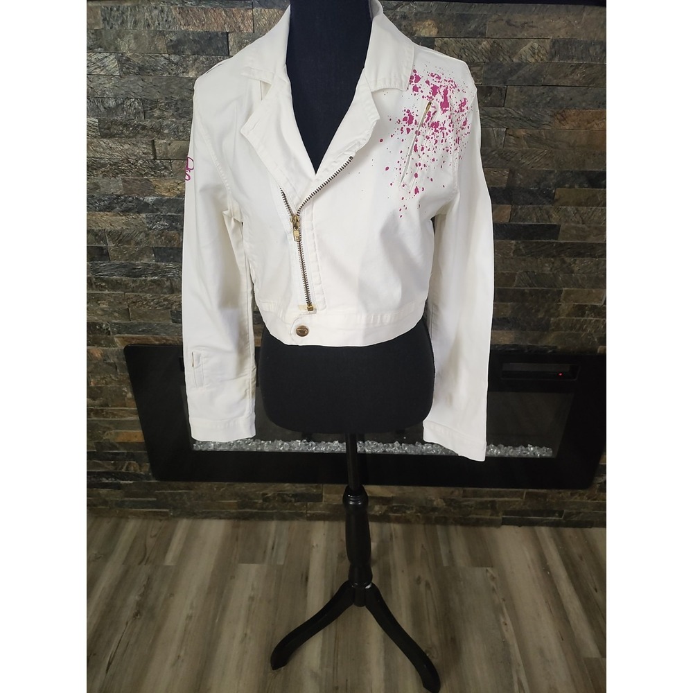 Akdmks White Cropped Jean Jacket Size XL